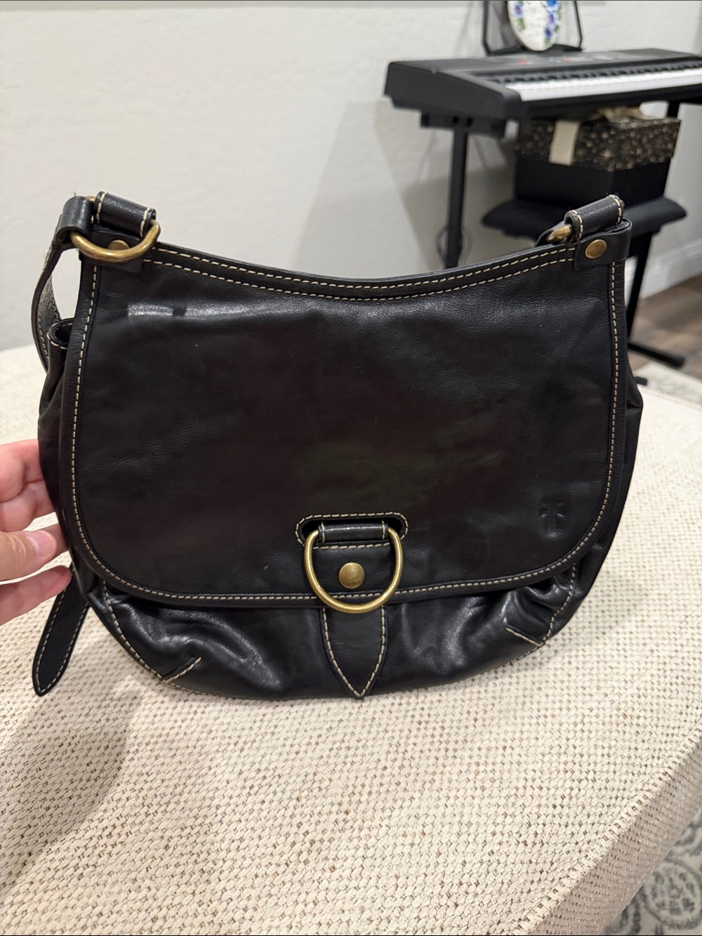 Frye Chocolate Brown Leather Crossbody Saddle Bag